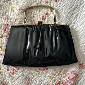 Vintage Ande Black Patent Leather Bag/Clutch “60’s”
